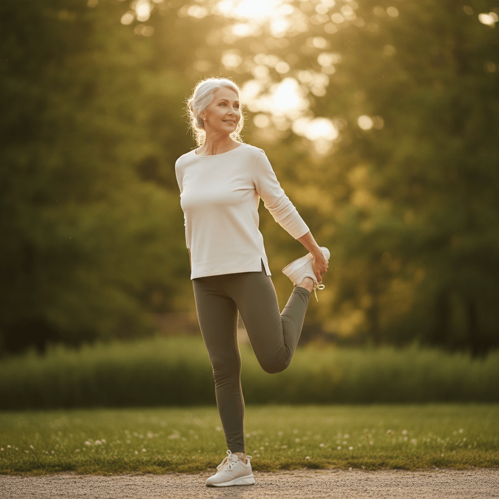 Seniorin beim Training im Park
